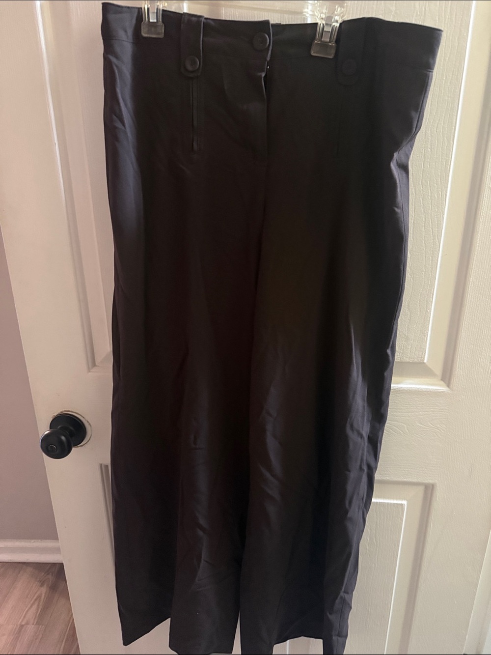 Larry Levine Black Wide-Leg Dress Pants